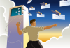 Image of man sending emails representing email basics article by Sour Mash Internet
